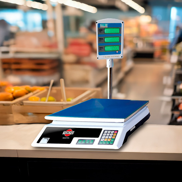 Imagen de BALANZA COMERCIAL TOKYO IND MOD ACS-L2 CON TORRE-LED DISPLAY 5GR A 30KG 220V/50