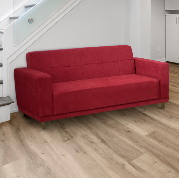 Imagen de COMBO SOFA CONFORT NOGAL COLOR BORDO 2 Y 3 LUGARES