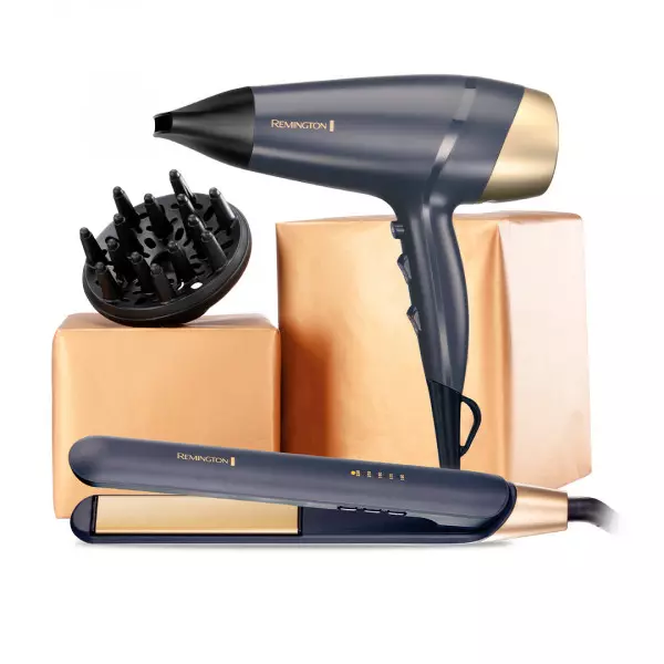 Imagen miniatura de COMBO SECADOR + PLANCHITA CON ESTUCHE REMINGTON SAPPHIRE LUXE S5805GP-220R