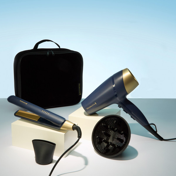 Imagen de COMBO SECADOR + PLANCHITA CON ESTUCHE REMINGTON SAPPHIRE LUXE S5805GP-220R