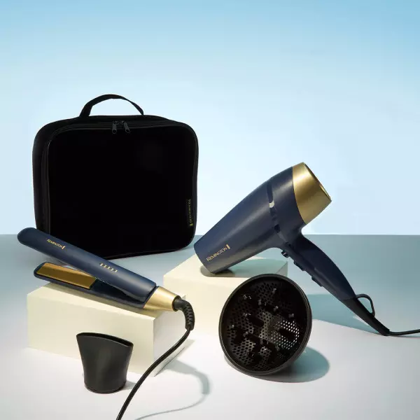 Imagen miniatura de COMBO SECADOR + PLANCHITA CON ESTUCHE REMINGTON SAPPHIRE LUXE S5805GP-220R