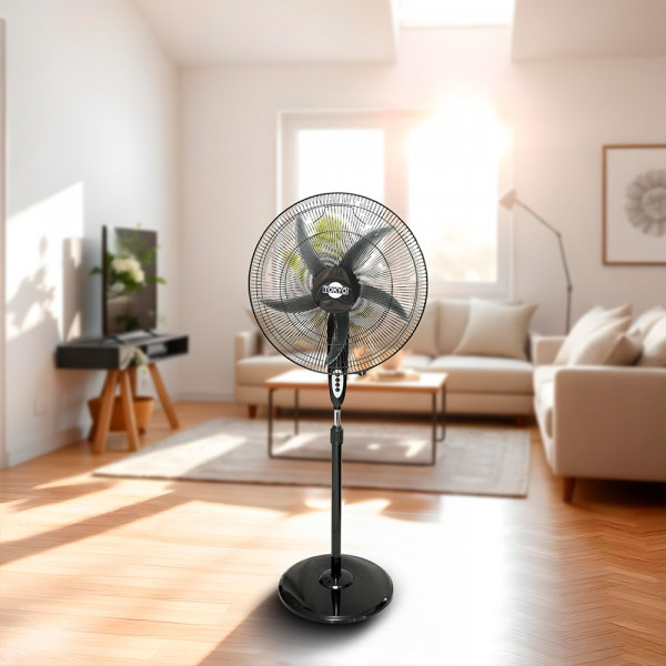 Imagen de VENTILADOR TOKYO DE PIE NEGRO BRAVISIMO 3 VEL.20-BASE REDONDA