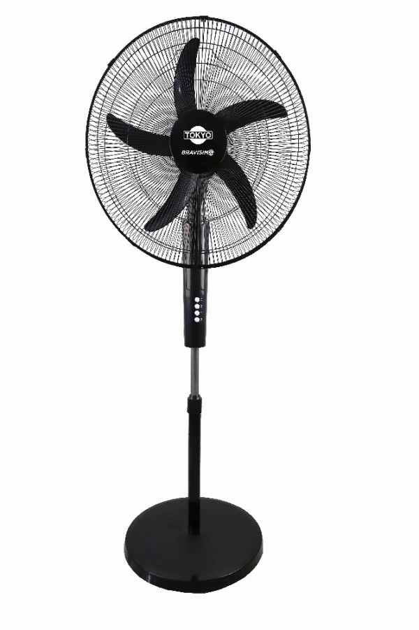 VENTILADOR TOKYO DE PIE BRAVISIMO 3 VEL. NEGRO20-BASE REDONDA