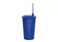 Imagen miniatura de VASO CALDERETTA 300ML TP Y PAJITA AZUL BIC