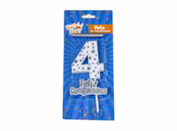 Imagen miniatura de VELA FELIZ CUMPLEAÑOS PLASTICO N° 4 PLATA SW