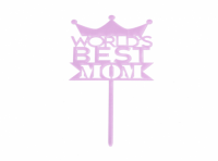 Imagen miniatura de ADORNO TORTA \\\\"WORLD'S BEST MOM\\\\" (10.5X17) ROSA DORADO