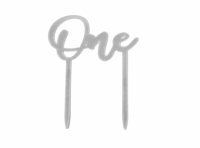 Imagen miniatura de ADORNO TORTA \\\\\"ONE\\\\\" (11X14) PLATEADO