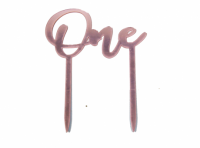 Imagen miniatura de ADORNO TORTA \\\\\"ONE\\\\\" (11X14) ROSA DORADO
