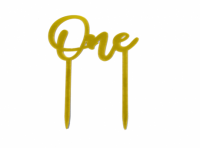Imagen miniatura de ADORNO TORTA \\\\\"ONE\\\\\" (11X14) DORADO
