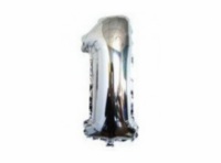 Imagen miniatura de GLOBO INFLABLE 32`- N.1 PLATA
