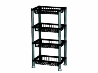 Imagen miniatura de FRUTERA RECTANGULAR 4 NIVELES NEGRO R. 436 PLASNEW