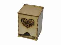 Imagen miniatura de CAJA DE TE 12 CM CORAZON FIBROFACIL