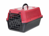Imagen miniatura de CAJA DE TRANSPORTE MASCOTA N2 ROJO 48X32X28CM SW