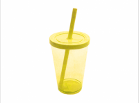 Imagen miniatura de VASO HAPPY 350ML TRANSPARENTE AMARILLO