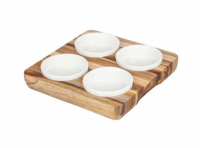 Imagen miniatura de BANDEJA TECO P/ PICADA CUADRADA C/ 4 POTES PORC. 22X22X4,5 (2,8)CM 1267 STOLF