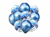 Imagen miniatura de GLOBOS SET CROMADO AZUL JU5 X10