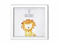 Imagen miniatura de PORTA RETRATO CUADRADO "SE VALIENTE" (25X25X2) BLANCO