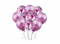 Imagen miniatura de GLOBO CONFETTI/LATEX C/ CINTA 5P ROJO