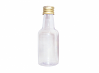 Imagen miniatura de BOTELLA PEQUEÑA 50ML CRISTAL TAPA ALUM DORADO C10 MASSARI