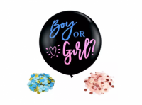 Imagen miniatura de GLOBO PIÑATA \\"BOY OR GIRL?\\" C/ CONFETTI (91CM) NEGRO