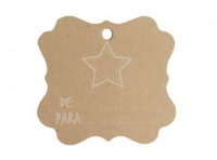 Imagen miniatura de ETIQUETA CUADRADO \\\"DE:/PARA:\\\" 10P (6X6.5CM) NATURAL
