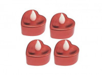 Imagen miniatura de VELA CORAZON LUZ CALIDA 4P (4X4) ROJO