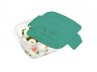 Imagen miniatura de RECIPIENTE VERDE CUADRADO P C/ TRABAS 370 ML R: 0379.012.506 NITRON