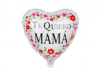 Imagen miniatura de GLOBO CORAZON \\\\"TE QUIERO MAMA\\\\" (45CM) BLANCO