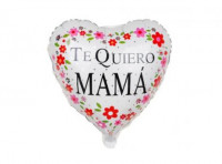 Imagen miniatura de GLOBO CORAZON \\\"TE QUIERO MAMA\\\" (45CM) BLANCO