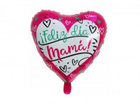 Imagen miniatura de GLOBO CORAZON \\\"FELIZ DIA MAMA\\\" (45CM) FUCSIA