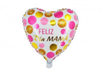 Imagen miniatura de GLOBO CORAZON \\\"FELIZ DIA MAMA\\\" (45CM) MOTAS