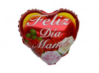 Imagen miniatura de GLOBO CORAZON \\\"FELIZ DIA MAMA\\\" (25CM) ROJO