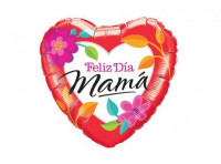 Imagen miniatura de GLOBO CORAZON \\\"FELIZ DIA MAMA\\\" (45CM) ROJO