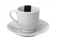 Imagen miniatura de TAZA DE CAFÉ 90 ML C/ PLATO PORC. BLANCA