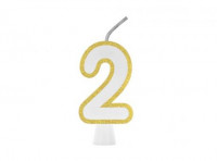 Imagen miniatura de VELA CUMPLEAÑOS BIG ESPECIAL BLANCO DORADO 2