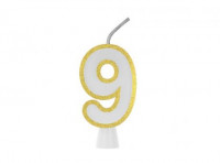 Imagen miniatura de VELA CUMPLEAÑOS BIG ESPECIAL BLANCO DORADO 9