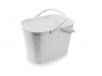 Imagen miniatura de CESTA DE YUTE PLÁSTICA BLANCA CON 2 ASAS R. 277/B NITRON