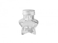Imagen miniatura de FRASCO C/TAPA,VIDRIO/METAL,TRANSPARENTE, ESTRELLA, PLATEADO,50ML,3.7*7.5CM