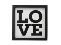Imagen miniatura de PORTA RETRATO CUADRADO \\"LOVE\\" (25X25X2) NEGRO