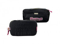 Imagen miniatura de CARTUCHERA NEGRA HAPPY GIRL DOBLE CIERRE 24X13CM