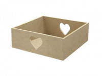 Imagen miniatura de BANDEJA MDF BAJO 20X20 CORAZON NATURAL PQ