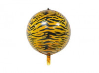 Imagen miniatura de GLOBO CIRCULAR TIGRE (55CM) AMARILLO/NEGRO