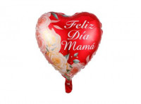 Imagen miniatura de GLOBO CORAZON \\"FELIZ DIA MAMA\\" (43X43CM) ROJO