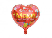 Imagen miniatura de GLOBO CORAZON \\\"FELIZ DIA MAMA\\\" (45CM) ROJO