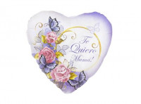 Imagen miniatura de GLOBO CORAZON \\\"TE QUIERO MAMA\\\" (45CM) BLANCO