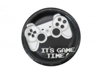 Imagen miniatura de PLATOS PAPEL CIRCULAR \"IT'S GAME TIME!\" 10P (18CM) NEGRO