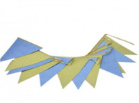 Imagen miniatura de BANDERINES DE PAPEL TRIANGULO (3M) DORADO/CELESTE