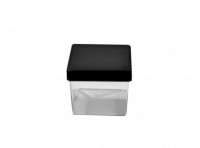 Imagen miniatura de CUBO PLASTICO 10P TRANSP. (5.5X4.5) C/ TAPA NEGRO