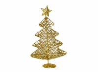 Imagen miniatura de ADORNO DE NAVIDAD ARBOL NAVIDEÑO DORADO H22CM