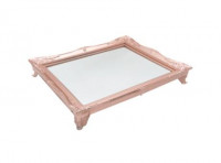 Imagen miniatura de BANDEJA RECTANGULAR C/ PATA (30X25X4CM) ROSA DORADO
